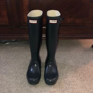 Tall Hunter Rain Boots Navy